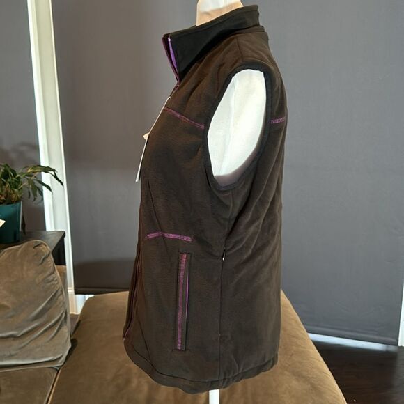 Lychee Heated Vest Unisex with Power Bank Black with Purple Trim Size L NEW - Picture 5 of 14